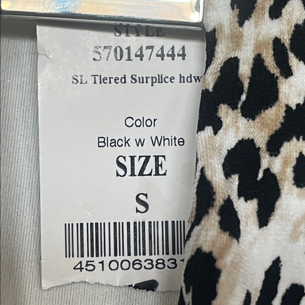 NWT WHBM Surpliced Leopard Print Ruched Side Stretch Cami Tank Blouse S - Picture 4 of 8